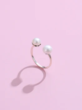 LEKANI 925 Sterling Silver Pearl Shell Elegancija Piršto Žiedai Moterims Reguliuojamas Atidaryti Jubiliejų Žiedas Fine Jewelry Naują Atvykimo