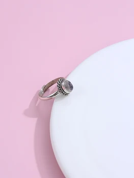 LEKANI Derliaus Ovalo formos Natūralus mėnulio akmuo Žiedai Moterų 925 Sidabro Žiedas Aukštos Kokybės Jubiliejaus Dovanos Fine Jewelry Rekomenduoti