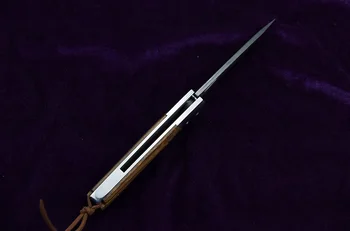 LEMIFSHE flipper sulankstomas peilis VG10 Damasko plieno peilis serpentine medinė rankena + plieno rankena kempingas lauko vaisių EDC peilis