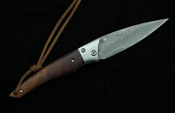 LEMIFSHE sulankstomas peilis VG10 Damasko plieno peilis + raudonojo sandalmedžio rankena lauko kempingas išgyvenimo virtuvės vaisių EDC peilis įrankis
