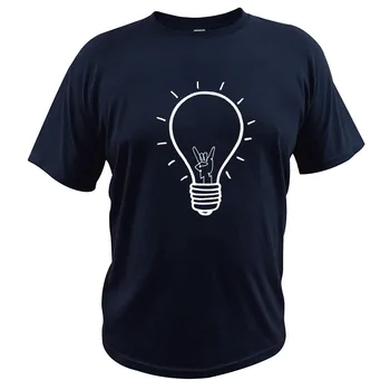Lemputės Marškinėlius Roko Viko Dizaino Kūrybos Grafikos Tees Medvilnės, Juoda Dovana Rokeris T-shirt