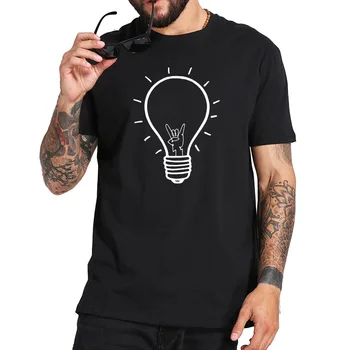 Lemputės Marškinėlius Roko Viko Dizaino Kūrybos Grafikos Tees Medvilnės, Juoda Dovana Rokeris T-shirt