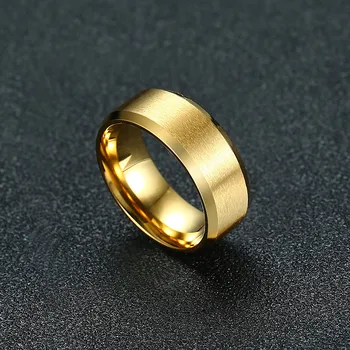 LETAPI 2020 Naujas Vyrų Žiedai 8MM Vestuvių Juostoje Aukso Spalvos Vestuvinis Žiedas Vyrams
