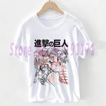 Levi Akermano t marškinėliai, Unisex Harajuku Ataka Titan T-shirt Mados Animacinių filmų Anime grafikos Viršūnes Medvilnės drabužius Pluse Dydis