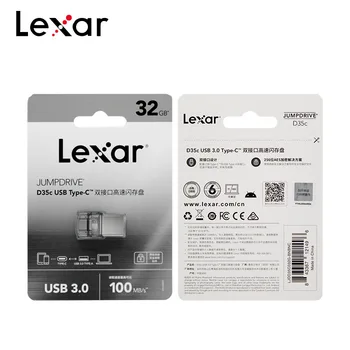 Lexar USB 3.0 Tipo C Pendrive 128GB 64GB 32GB Dual Slot USB-C Tipo Didelės Spartos Max 100MB/s Flash Drive, U Disko Mini Klavišą Pendrive