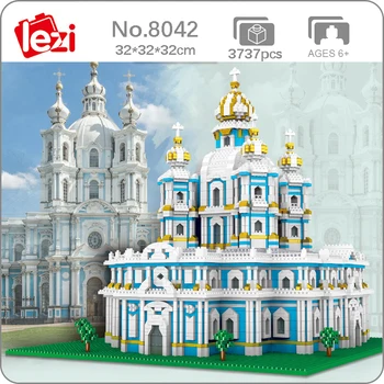 Lezi 8042 Pasaulio Architektūros Smolny Vienuolyno Bažnyčia 3D Modelį 
