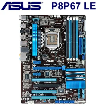 LGA 1155 Asus P8P67 LE pagrindinė Plokštė Intel P67 Core i7 i5, i3 32GB DDR3 PCI-E 2.0 USB3.0 ATX Desktop Asus P8P67 LE Mainboard Panaudota