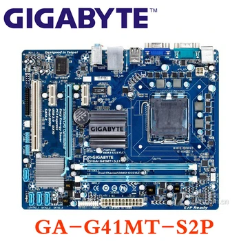 LGA 775 Intel G41 Gigabyte GA-G41MT-S2P Plokštė DDR3 Desktop Mainboard Core 2 G41MT-S2P DDR3 G41MT S2 P Panaudota