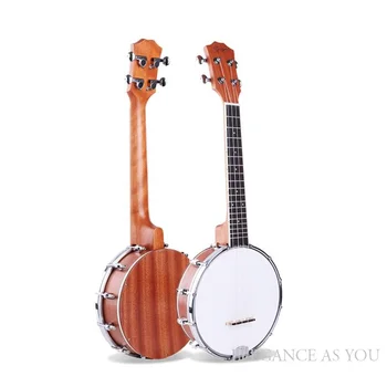 Liaudies Banjolele Šalies Bluegress Muzika 4 Stygos Banjo 24inch Sapele 24inch Pirtis Namų-mokyklos 4-string Banjoli Dovana Dirželis