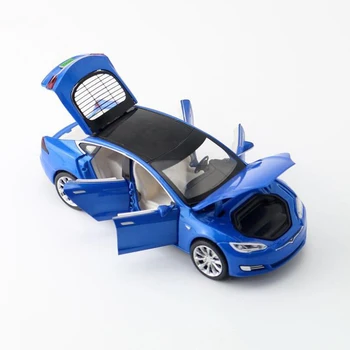 Lieti Automobilis Naujas Tesla Model S P100D 1: 32 Dydis Metalo Modelio Automobilių Šešių Durų Garso Ir Šviesos Traukti Atgal Žaislas Automobilis Dovana Nemokamas Pristatymas