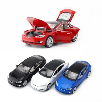 Lieti Automobilis Naujas Tesla Model S P100D 1: 32 Dydis Metalo Modelio Automobilių Šešių Durų Garso Ir Šviesos Traukti Atgal Žaislas Automobilis Dovana Nemokamas Pristatymas
