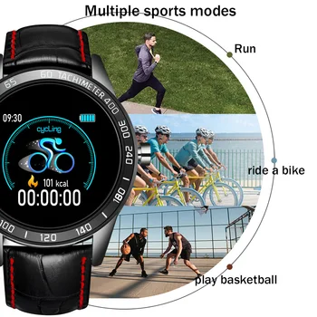 LIGE 2019 Naujas odos smart watch vyrų odos smart žiūrėti sporto iPhone Širdies ritmas, kraujo spaudimas Fitness tracker smartwatch