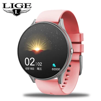 LIGE 2020 Naujas Pilnas Touch Screen Smart Watch Moterų Sporto Žiūrėti Fitness tracker Širdies ritmas, Kraujo Spaudimas Vandeniui Smartwatch