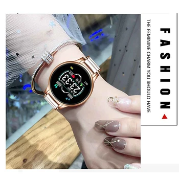 LIGE Luxury Smart Watch Moterų Vandeniui Sporto Fitness Tracker Keramikos Dirželis Smart Watch Vyrai 