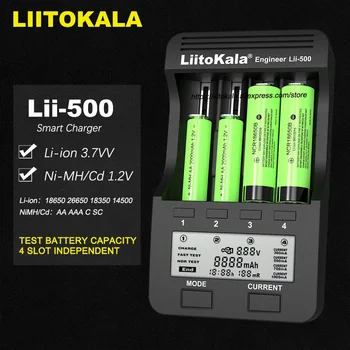 LiitoKala Lii-500S Lii-S6 Lii-PD4 Lii-500 18650 baterijos kroviklis įkroviklis 18650 26650 21700 AA AAA baterijų LCD ekranas