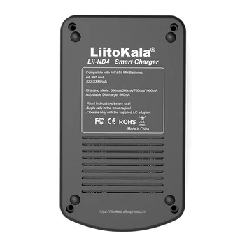 LiitoKala Lii-ND4 NiMH/Cd Įkroviklis AA AAA Įkroviklis LCD Ekranas ir Bandymo Baterijos Talpa 9V Baterijos.