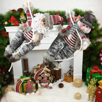 Linksmų Kalėdų Lėlės su Stropai Mielas Lėlės Kalėdų ir Naujųjų Metų Ruda Pliušiniai Žaislai Dovanos Košmaras Prieš Kalėdas