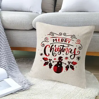 Linksmų Kalėdų Mesti Pagalvę Pagalvėlė Padengti Atveju Užvalkalas Pillowcover už Kalėdos Šalies Namų, Automobilių, Sofa-Kavinė Užeiga Dekoro 45x45cm