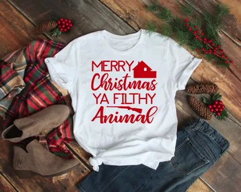 Linksmų Kalėdų Ya Purvinas Gyvūnų unisex marškinėliai Vienas Namuose Kalėdų filmą gauja juokingi grafikos atsitiktinis estetinės tumblr marškinėliai tees