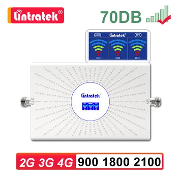 Lintratek 2G 3G 4G mobilųjį telefoną signalo kartotuvų stiprintuvas GSM 900mhz LTE DCS WCDMA 900 1800 2100 korinio ryšio tinklo signalo stiprintuvas 70dB sk