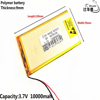 Litro energijos baterija Gera Qulity 3.7 V,10000mAH 9070130 Polimeras ličio jonų / Li-ion baterija tablet pc BANKAS,GPS,mp3,mp4