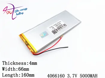 Litro energijos baterijos 1PCS 4066160 3.7 V 5000MAH Universalus Li-ion baterija planšetinis kompiuteris 9 colių, 10 colių 11 colių mobiliojo galia