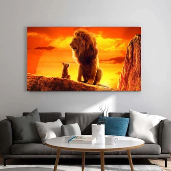 Liūtas Karalius Filmų, Plakatų ir grafikos Sienos Meno Tapybos Drobės Gyvūnų Nuotraukos Sienos Meno Kambarį Namų Dekoro (be Rėmelio)