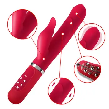 LOAEY USB Įkrauti Galingi greičio Vibratorius 360 Laipsnių kampu Besisukančių Silikoninių keičiamo dydžio Zawalcowany Magic Wand Massager Sekso Žaislai Moterims