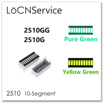 LoCNService LED Bar graph Šviesos 10-segmento 2510 GELTONA-ŽALIA VAISKIAI ŽALIA 30pcs-100vnt Bargraph vienos spalvos skaitmeninis ekranas