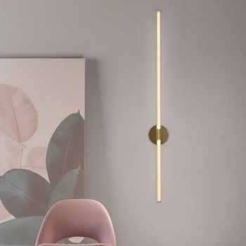 LODOOO Aukso Modernios LED trumpas miegamasis studijų sienos žibintai paprasta, naktiniai staleliai, lempa Kūrybos 360 laipsnių žibintas kambarį Namuose sieniniai šviestuvai