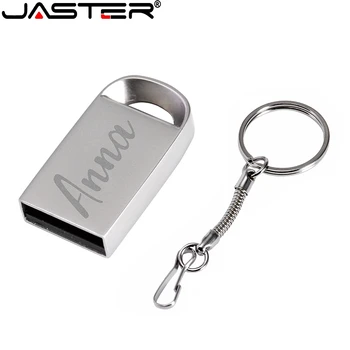 LOGOTIPĄ Mini Metalo USB 2.0 Flash Drive, 4G, 8G 16G 32GB 64GB 128G Key Chain Pen Drives Dovanos Memory Stick Nekilnojamojo U Disko Talpa