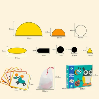 Logwood Medienos Įspūdį Kūrybinį Galvosūkį Žaislas Geometrinės Formos animacinių filmų nuotraukas Montessori Ugdymo Mediniai Žaislai, Gimtadienio dovana