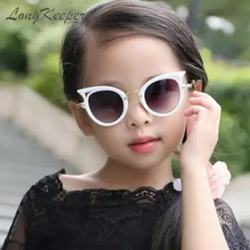 LongKeeper 2020 m. Vaikams, Akiniai nuo saulės Merginos Prekės Cat Eye Vaikai Akiniai UV400 Lens Baby Saulės akiniai Mielas Akiniai Atspalvių Akiniai