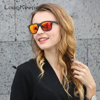 LongKeeper Poliarizuoti akiniai nuo saulės Unisex Aikštėje Derliaus Saulės Akiniai Garsaus Prekės ženklo Veidrodis Akiniai nuo saulės šviesą Feminino Moterims, Vyrams