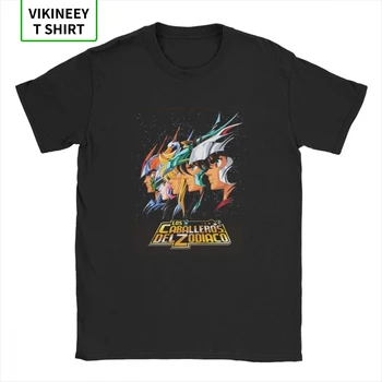 Los Caballeros Del Zodiaco T-Shirt Vyrams Riteriai Zodiako Marškinėliai Saint Seiya 90s Anime Tee 3XL Viršūnes Vaikinai Grobis Streetwear