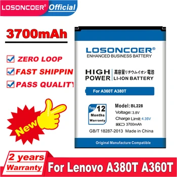 LOSONCOER 3700mAh Greitas pristatymas Lenovo BL228 Baterija A360T A380T A588T+ Sekimo Numerį