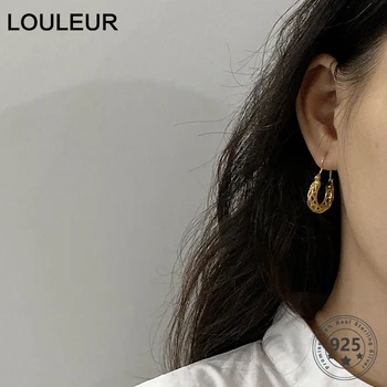 LouLeur 925 Sterling Silver Pynimo Linija, ažūrinės figūrinių Žiedų Derliaus Etninių prancūzų Rūmuose Aukso Auskarai Moterims Festivalis Papuošalai Dovana