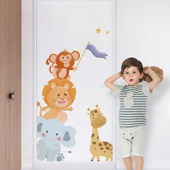 Louyun Gyvūnų modelio lipdukai animacinių filmų sienų lipdukai vaikų kambario, apdaila, namų puošybai QT1633