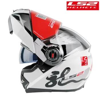 LS2 ff370 Apversti aukštyn Motociklo šalmas casco de moto cafe racer šalmas Visą Veidą dvigubo lęšio antveidis capacetes de motociclista ECE