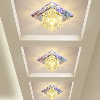 Lubų Apšvietimas, Praėjimų Kristalų LED Kvadratinių 3W/5W Modernus paprastumas Flush Mount apdailos Šviesos FixtureHallway Kambarį Fojė