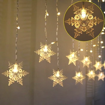 Luces de la secuencia del LED luces de la cortina 96 LED Snaigė Pasakų Žibintai 8 modos Navidad Ventana Jardin Fiesta Pati