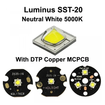 Luminus SST-20 Neutrali Balta 5000K LED Spinduolis Su 10 mm / 16 mm / 20mm DTP Vario MCPCB