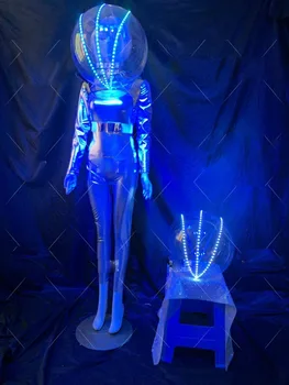 Lumious Kosmoso Kariai Šalmas kostiumas DS DJ, gogo šalies etape parodyti ateities technologijos naktinis klubas cosplay šviesos iki galvos apdangalai