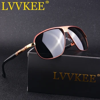 LVVKEE Classic Markės Aliuminio Saulės Glasse Derliaus HD Poliarizuota vyriški Akiniai nuo saulės Danga Objektyvas Vairavimo Atspalvių Vyrams/Wome Oculos