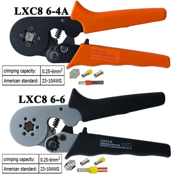 LXC8 10S 0.25-10mm2 23-7AWG LXC8 6-4/6-6 0.25-6mm2 LXC8 16-4 užspaudimo replės, elektrinis vamzdžių gnybtų dėžutė mini markės apkabos, įrankiai