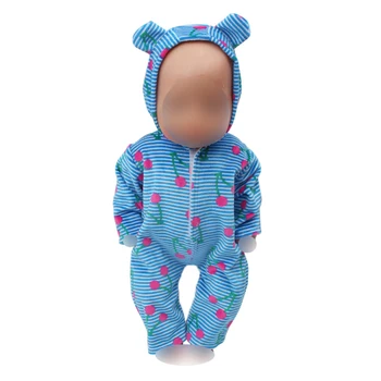 Lėlės drabužių spausdinti jumpsuit pižama 8 spalvos tinka 43 cm kūdikių lėlės ir 18 colių Mergina lėlės drabužių priedai zf1-zf9