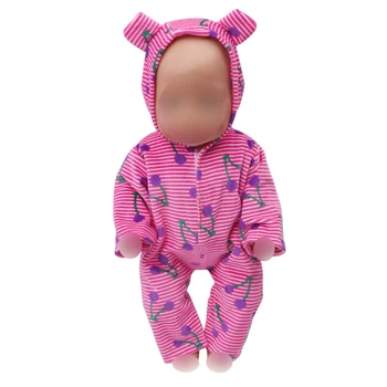 Lėlės drabužių spausdinti jumpsuit pižama 8 spalvos tinka 43 cm kūdikių lėlės ir 18 colių Mergina lėlės drabužių priedai zf1-zf9