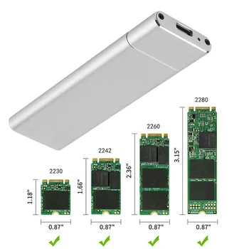 M. 2 NGFF Su USB3.1 SSD Mobiliojo Standžiojo Disko Dėžutė Adapterio Kortelės Išorės Talpyklos Atveju