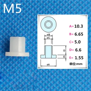 M5 Tranzistorius Plastiko Padėklas Izoliacija Bush Nailono Žingsnis T tipo Praėjimo Žiedas Baltas
