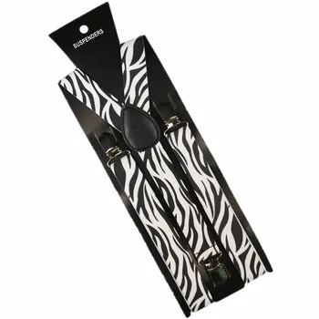 Mados 2,5 cm Pločio Zebras Spausdinti Gyvatė Spausdinti Petnešos Elastinga Kelnių Petnešos 3 Įrašą Reguliuojamas Marškinėliai Vyrams Petnešos